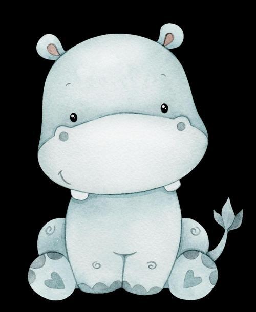 Oturan Su Aygırı Duvar Stickerı