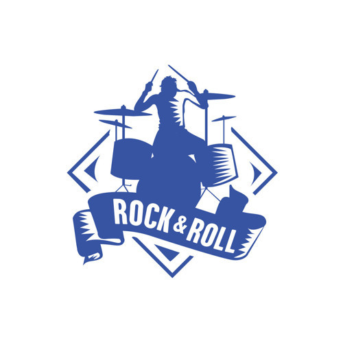 Rok & Roll Sticker 17x17 Cm Mavi