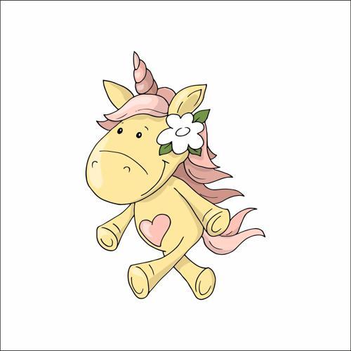 Sarı Unicorn Duvar Sticker