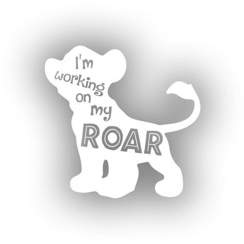 Roar Köpek Sticker 17x17 Cm Beyaz
