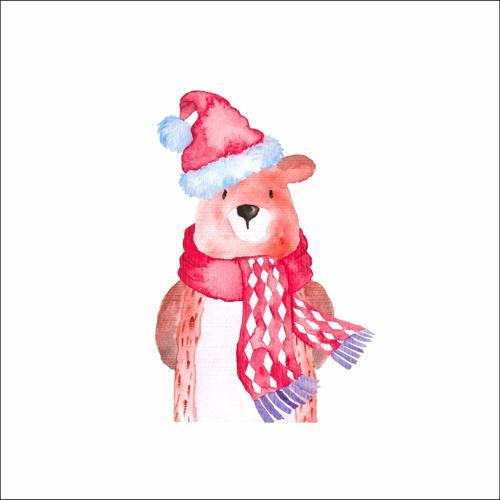 Sevimli Ayıcık Yılbaşı Sticker