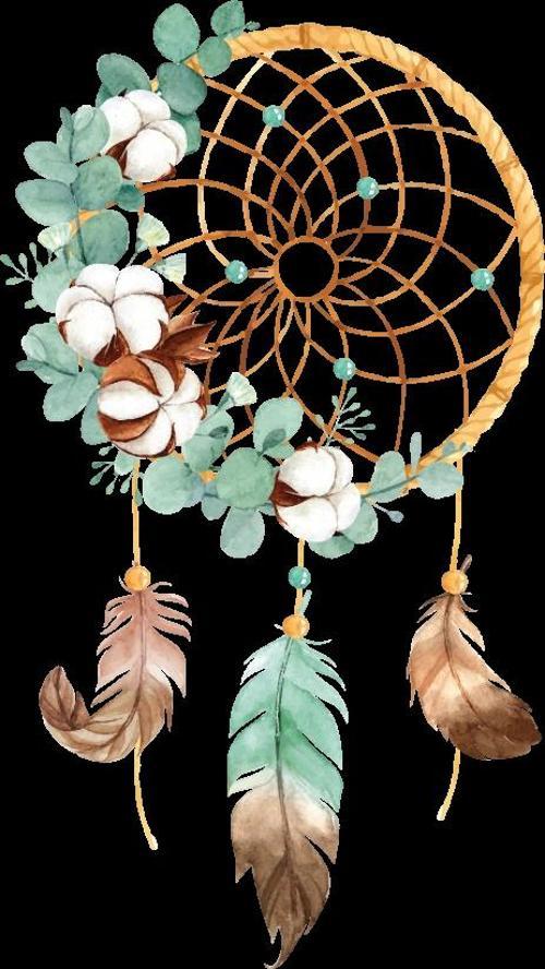 Pamuk Çiçekli Düş Kapanı Duvar Stickerı