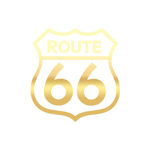 Route 66 Sticker 17x17 Cm Gold