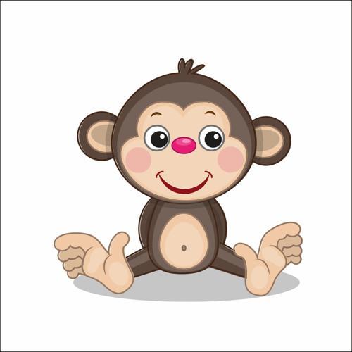 Sevimli Maymun Sticker