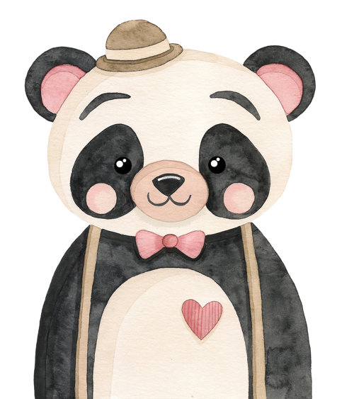 Papyonlu Panda Duvar Stickerı