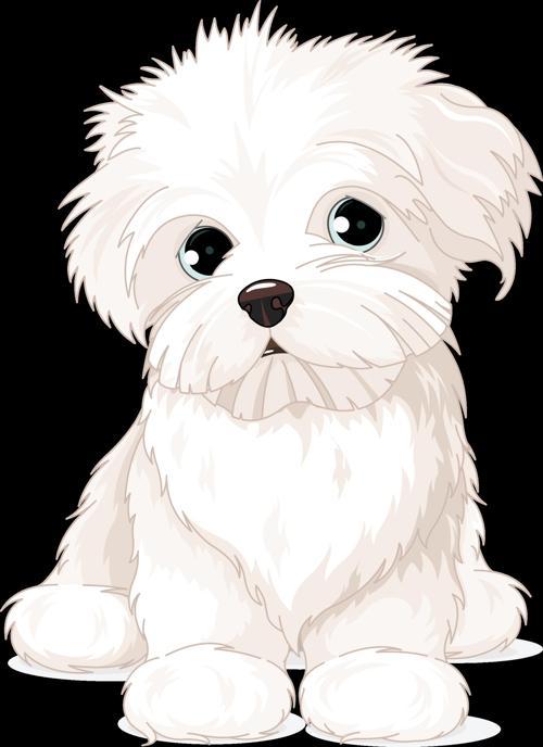 Sevimli Beyaz Köpek Duvar Stickerı