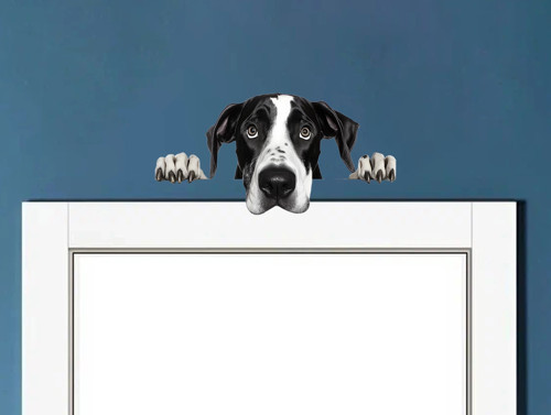 Siyah Beyaz Büyük Dane Köpek Duvar Sticker'ı