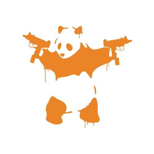 S*lahlı Panda Sticker 17x17 Cm Turuncu