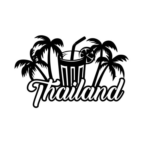Thailand Sticker 17x17 Cm Siyah