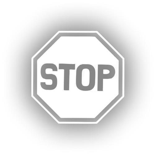 Stop Stikcer 17x17 Cm Beyaz