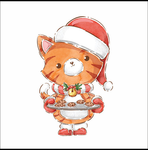 Yılbaşı Konseptli Kurabiye Yapan Aslan