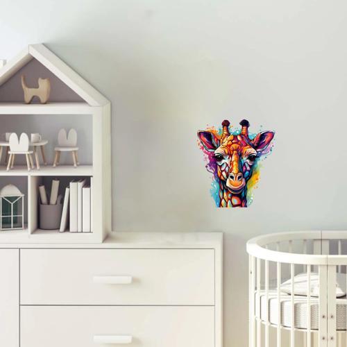 Sıvı Boya Sıçramış Zürafa Kafası Duvar Sticker'ı