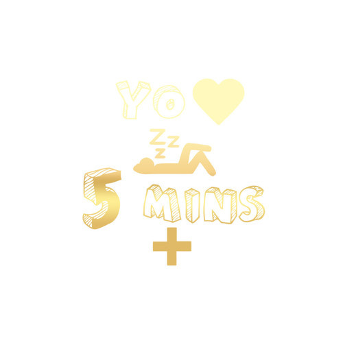 you love 5 mins sticker 17x17 Cm Gold