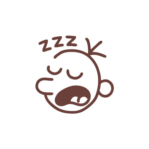 Zzz Uyuyan Surat Sticker 17x17 Cm Kahverengi