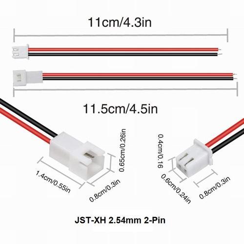 Jst-xh 2.54mm 2-pin Drone Pili Soketi Dişi Erkek 10 Cm Kablo Garantili