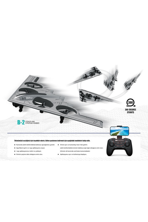 Vardem Uzaktan Kumandalı Full Fonksiyon 2.4G Şarjlı Kameralı Quadcopter İha Gl-777-275
