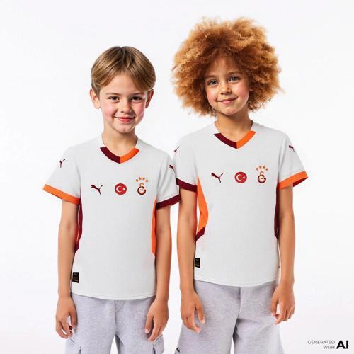 779660-02 Galatasaray 24/25 Çocuk Unisex Deplasman Forması Beyaz