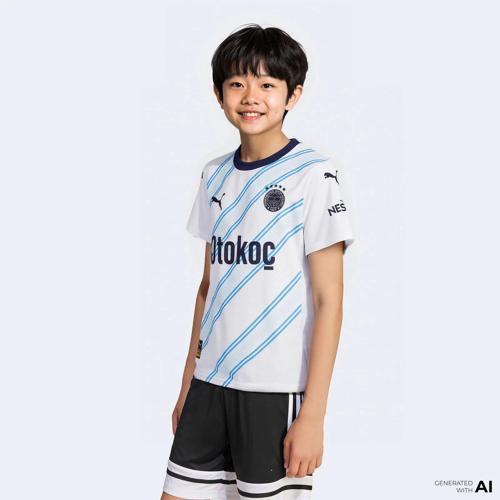 775371-02 Fenerbahçe 24/25 Çocuk Unisex Deplasman Forması Beyaz-Lacivert