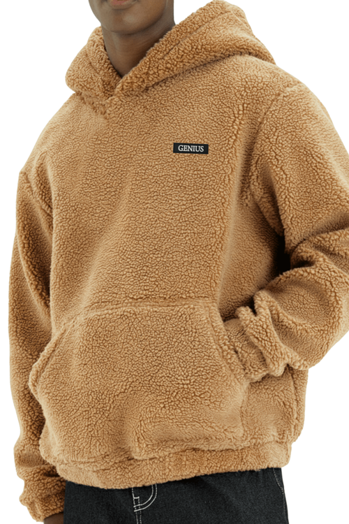 Genıus Store Erkek Kapüşonlu Polar Sherpa Kuzu Kumaş İçi Şardonlu Kapüşonlu Sweatshırt SHERPA-KAP