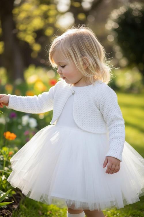 Bolero Hırkalı Kız Çocuk Tüllü Elbise