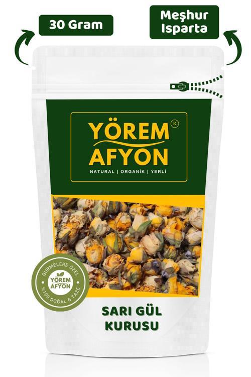 Meşhur Isparta Yöresinden Kurutulmuş Tomurcuk Kokulu Sarı Gül Kurusu {Rose Odorata} | 30Gr.