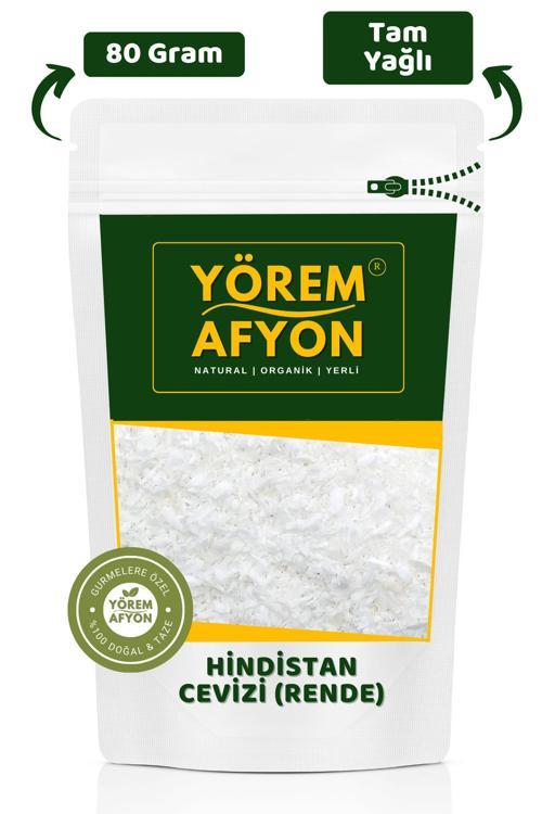 Yörem Afyon Kar Beyaz Yağı Alınmadan Rendelenmiş Hindistan Cevizi {Cocos Nucifera} | 80Gr.