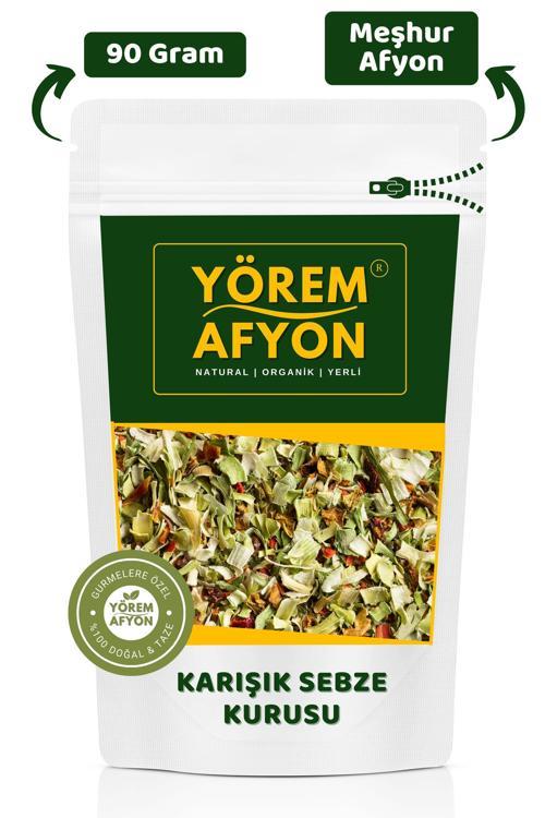 Meşhur Afyon Yöresinden Ayıklanarak Güneşte Doğal Olarak Kurutulmuş Karışık Sebze Kurusu | 90Gr.