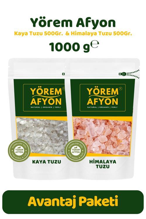 Yörem Afyon Rafine Edilmemiş Mineral Deposu Kaya & Himalaya Tuz 2'Li Avantajlı Set | 1000Gr.