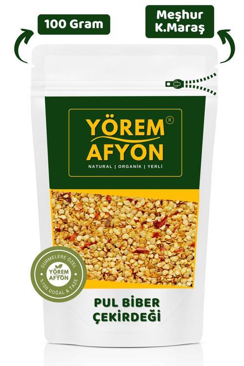 Yörem Afyon Meşhur Kahramanmaraş İpek Pul Biber Çekirdeği, Yaprak Biber İçi | 100Gr.