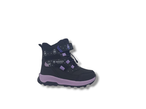 054 Kız Çocuk Siyah Lila Cırt Cırtlı Treking Bot