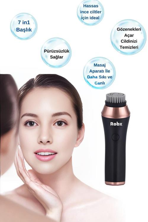 7İn1 Derinlemesine Yüz Temizleme Ve Masaj Aleti Elektrikli Dönen Başlıklar