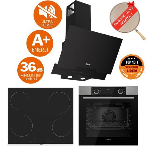 FryArt&FlowAr orio Sessiz Davlumbaz Elektrikli Inox-Siyah Ank. Set (D063-SA + MS261 + XE63MI)