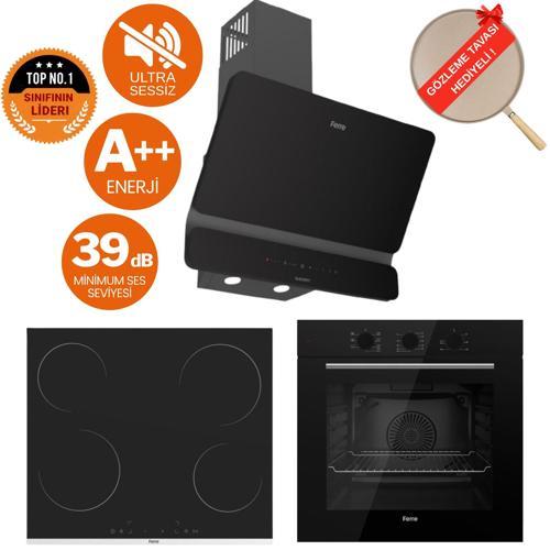 Spazio Ultra Sessiz Vitroseramik Elektrikli Ankastre Set (D080-SA + MS261 + QBL62CS )