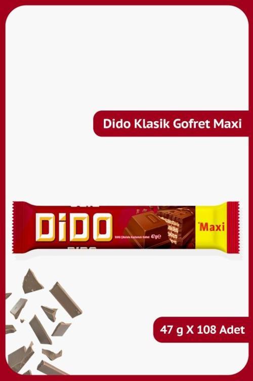 Dido Klasik Maxi - Sütlü Çikolata Kaplamalı Gofret - 47 gram - 108 Adet
