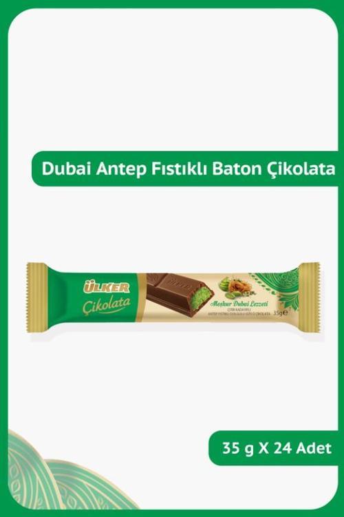 DUBAİ - Antep Fıstıklı Çıtır Kadayıflı Sütlü Çikolata - 35 gram - 24 Adet