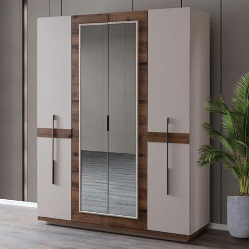 Gardırop, Benito 4 Kapaklı, Aynalı Dolap