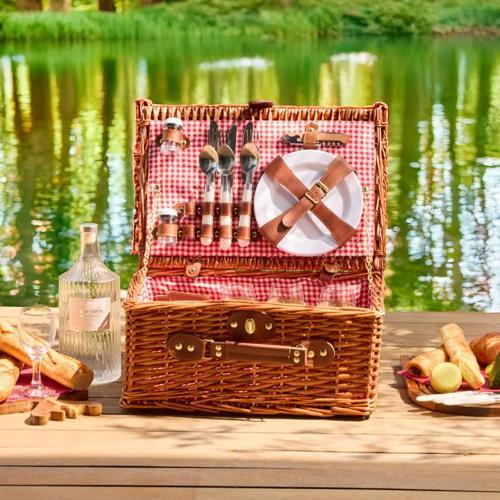 Cestino Italy 4 Kişilik Kırmızı Astarlı Piknik Sepeti