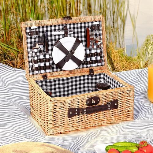 Picno Italy 4 Kişilik Siyah Astarlı Piknik Sepeti