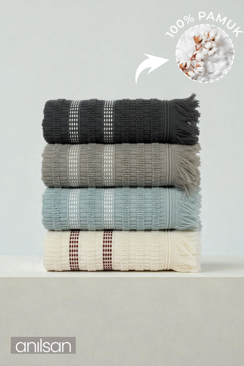 4'lü Mira El Havlusu - 50x80 Cm, 170 Gr, %100 Pamuk, Spa Ve Otel Havlusu, Günlük Kullanıma Uygun