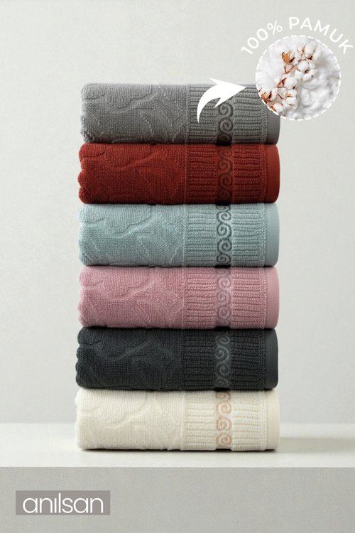 6'lı Avina El Havlusu - 50x80 Cm, 170 Gr, %100 Pamuk, Spa Ve Otel Havlusu, Günlük Kullanıma Uygun