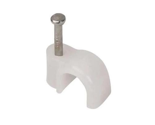 No:1 Beton Çivili Kablo Tutturma Kroşe NO:1 (100 lü Pk.) Beyaz Plastik