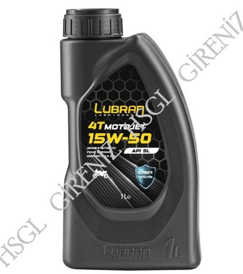 Lubran 4T MotoJet 15W-50 API SL Motor Yağı 1 Litre Yüksek Performanslı 4 Zamanlı Motosiklet Yağı