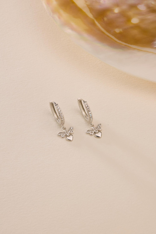 925 Ayar Gümüş Rodyum Kaplama 10 mm Sallantılı Yusufcuk Küpe