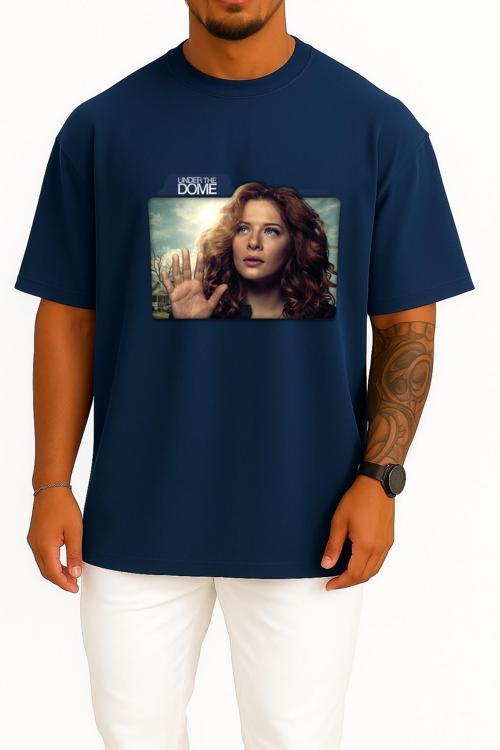 Oversize Rachelle Lefevre Under The Dome Julia Shumwa Göğüs Tasarımlı Unisex T-Shirt