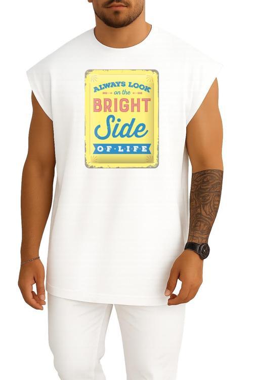 Oversize Always Look On The Bright Side Of Life Metal Monty Göğüs Tasarımlı Atlet