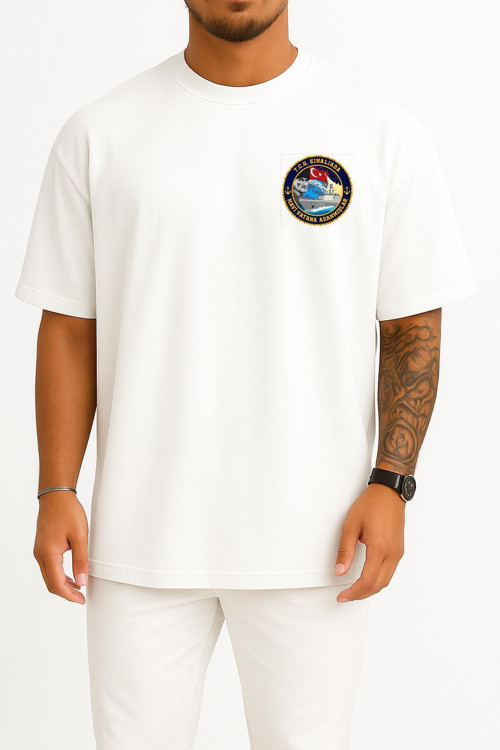 Oversize Tcg Kınalıada F-514 Cep ve Sırt Tasarımlı Unisex T-Shirt