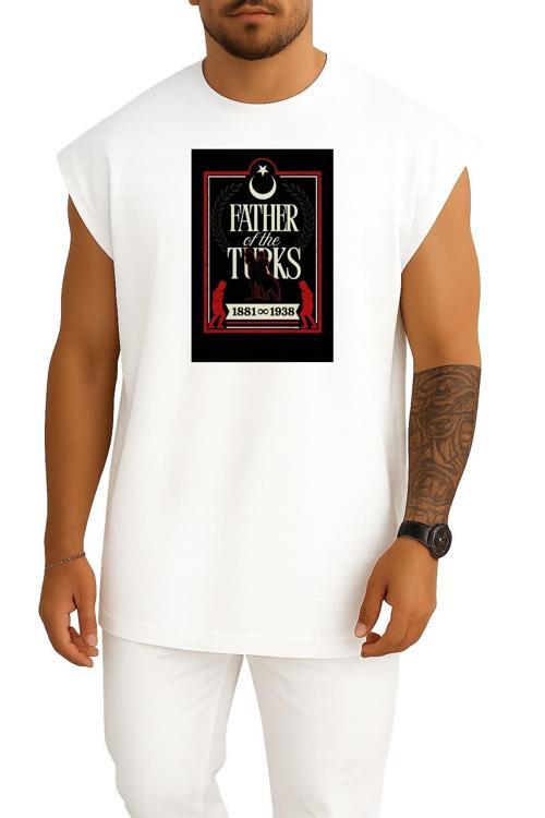 Oversize 1881-1938 Father Of Turks Atatürk Göğüs ve Sırt Tasarımlı Atlet