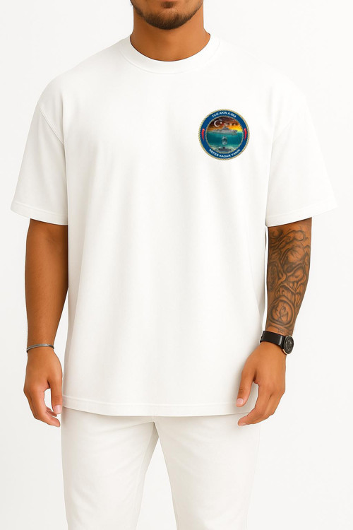 Oversize Tcg Akın A-584 Cep ve Sırt Tasarımlı Unisex T-Shirt