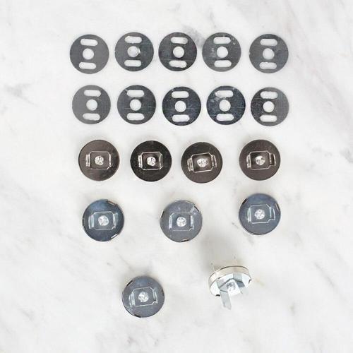 Manyetik Mat Gümüş Metal 5 li Çıt Çıt Set