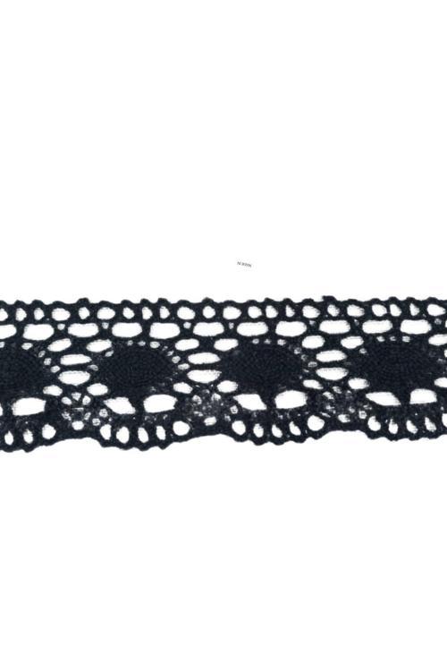 Dantel en 5 cm Badem Model Siyah 10 Metre